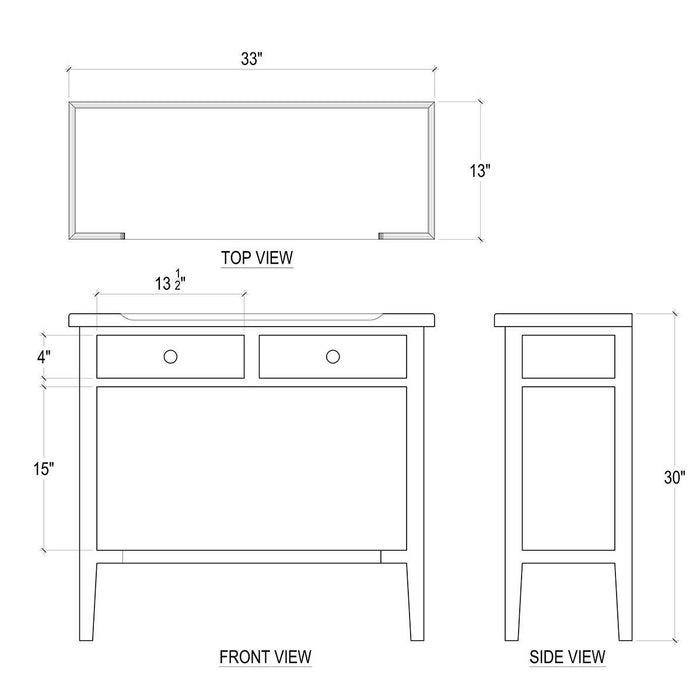 Bramble - Eton Console in Straw Wash - 23875STW-----
