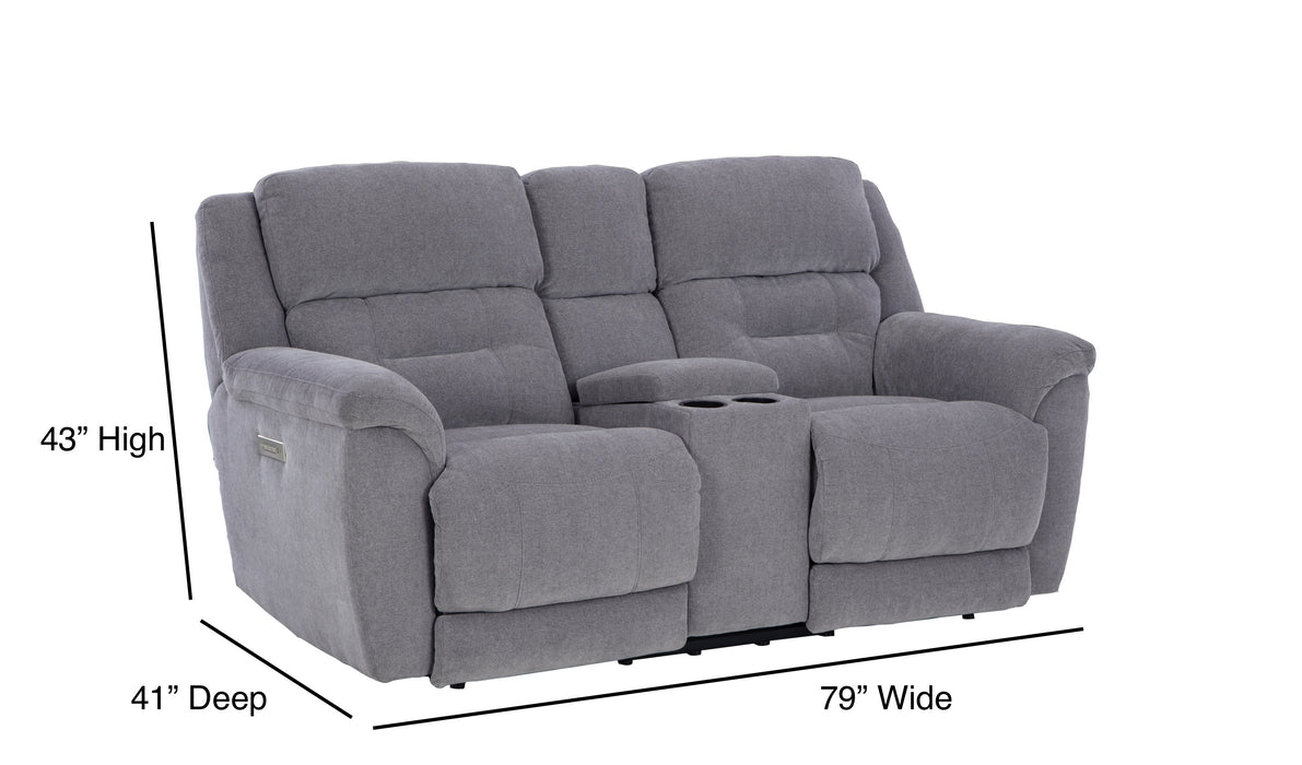 Motion Ease - Knockout Triple Power, Zero Gravity Loveseat in Granite - 239-26-14 - GreatFurnitureDeal