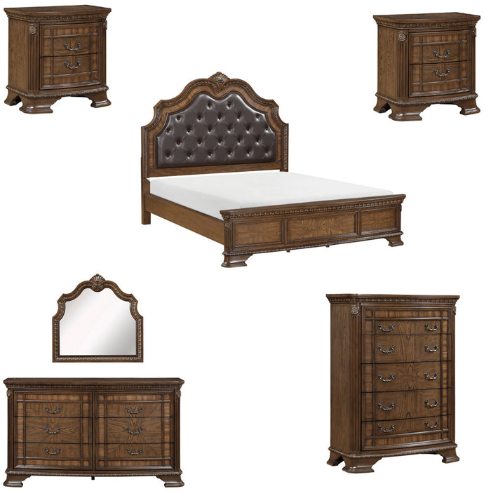 Homelegance - Bridgepoint 6 Piece King Bedroom Set in Brown - 2392K-1EK-6SET - GreatFurnitureDeal