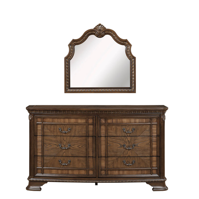 Homelegance - Bridgepoint Dresser with Mirror in Brown - 2392-5-6 - GreatFurnitureDeal