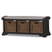 Bramble - Homestead Bench with Rattan Baskets - Cocoa - 23938CCAFB34 - GreatFurnitureDeal
