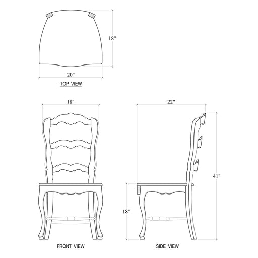 Bramble - Provincial Dining Chair w/ Wood Seat -Set of 2- BR-23967 - GreatFurnitureDeal