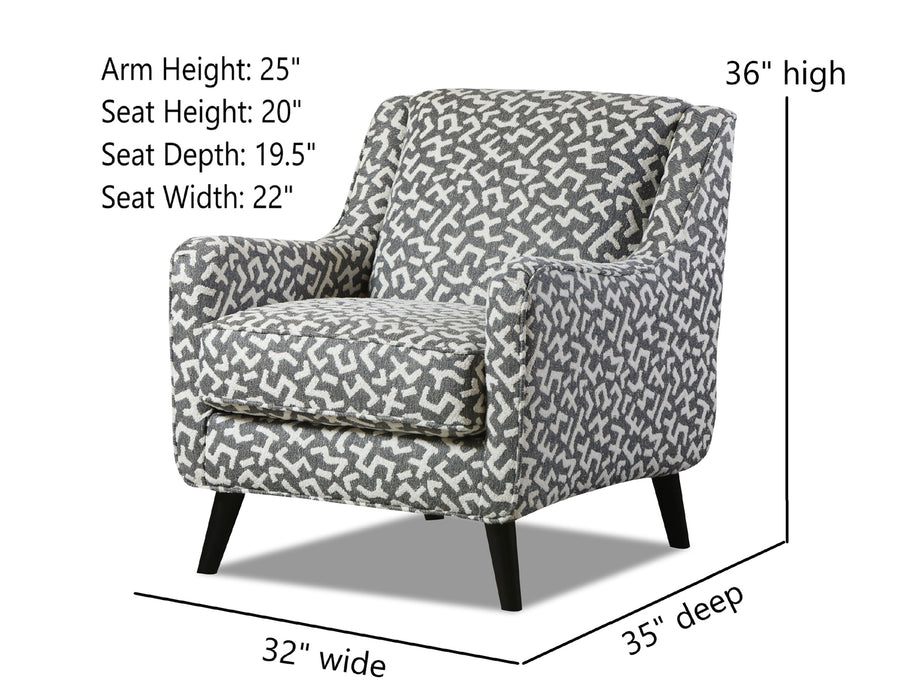 Southern Home Furnishings - Downunder Denim Accent Chair in Multi - 240-C Downunder Denim-MTO - GreatFurnitureDeal