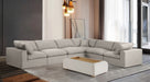 Meridian Furniture - Comfy 158" Linen Textured Fabric Upholstered 6 Piece Modular Sectional - 187Beige-Sec6A - GreatFurnitureDeal