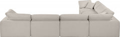 Meridian Furniture - Comfy 158" Linen Textured Fabric Upholstered 6 Piece Modular Sectional - 187Beige-Sec6A - GreatFurnitureDeal