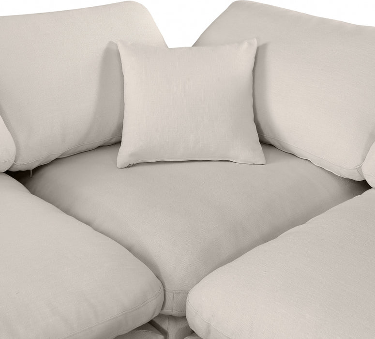 Meridian Furniture - Comfy 158" Linen Textured Fabric Upholstered 6 Piece Modular Sectional - 187Beige-Sec6A - GreatFurnitureDeal