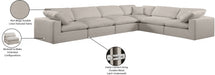 Meridian Furniture - Comfy 158" Linen Textured Fabric Upholstered 6 Piece Modular Sectional - 187Beige-Sec6A - GreatFurnitureDeal