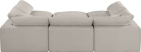 Meridian Furniture - Comfy 119" Linen Textured Fabric Upholstered 6 Piece Modular Sectional - 187Beige-Sec6C - GreatFurnitureDeal