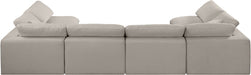 Meridian Furniture - Comfy 158" Linen Textured Fabric Upholstered 6 Piece Modular Sectional - 187Beige-Sec6D - GreatFurnitureDeal