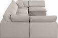 Meridian Furniture - Comfy 158" Linen Textured Fabric Upholstered 6 Piece Modular Sectional - 187Beige-Sec6D - GreatFurnitureDeal
