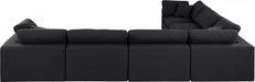 Meridian Furniture - Comfy 158" Linen Textured Fabric Upholstered 6 Piece Modular Sectional - 187Black-Sec6A - GreatFurnitureDeal