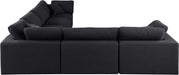 Meridian Furniture - Comfy 158" Linen Textured Fabric Upholstered 6 Piece Modular Sectional - 187Black-Sec6A - GreatFurnitureDeal