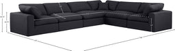 Meridian Furniture - Comfy 158" Linen Textured Fabric Upholstered 6 Piece Modular Sectional - 187Black-Sec6A - GreatFurnitureDeal