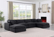 Meridian Furniture - Comfy 158" Linen Textured Fabric Upholstered 6 Piece Modular Sectional - 187Black-Sec6B - GreatFurnitureDeal