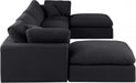 Meridian Furniture - Comfy 158" Linen Textured Fabric Upholstered 6 Piece Modular Sectional - 187Black-Sec6B - GreatFurnitureDeal