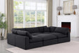 Meridian Furniture - Comfy 119" Linen Textured Fabric Upholstered 6 Piece Modular Sectional - 187Black-Sec6C - GreatFurnitureDeal