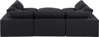 Meridian Furniture - Comfy 119" Linen Textured Fabric Upholstered 6 Piece Modular Sectional - 187Black-Sec6C - GreatFurnitureDeal