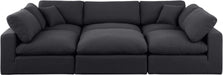 Meridian Furniture - Comfy 119" Linen Textured Fabric Upholstered 6 Piece Modular Sectional - 187Black-Sec6C - GreatFurnitureDeal