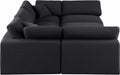 Meridian Furniture - Comfy 119" Linen Textured Fabric Upholstered 6 Piece Modular Sectional - 187Black-Sec6C - GreatFurnitureDeal