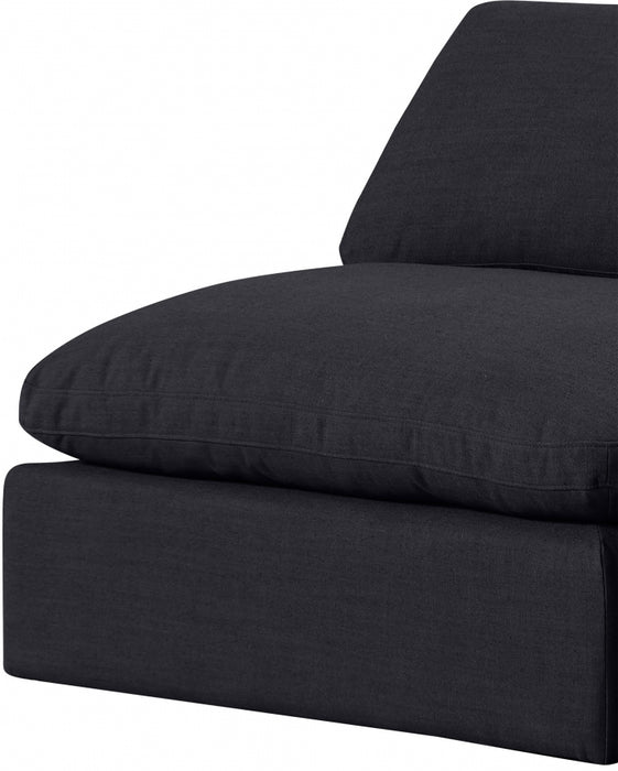 Meridian Furniture - Comfy 119" Linen Textured Fabric Upholstered 6 Piece Modular Sectional - 187Black-Sec6C - GreatFurnitureDeal