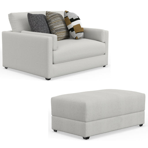 Jackson Furniture - Trevor Chair 1/2 with Storage Ottoman in Chalk - 240501-240577-CHALK - GreatFurnitureDeal