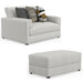 Jackson Furniture - Trevor Chair 1/2 with Storage Ottoman in Chalk - 240501-240577-CHALK - GreatFurnitureDeal