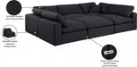 Meridian Furniture - Comfy 119" Linen Textured Fabric Upholstered 6 Piece Modular Sectional - 187Black-Sec6C - GreatFurnitureDeal