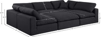 Meridian Furniture - Comfy 119" Linen Textured Fabric Upholstered 6 Piece Modular Sectional - 187Black-Sec6C - GreatFurnitureDeal