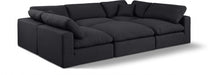 Meridian Furniture - Comfy 119" Linen Textured Fabric Upholstered 6 Piece Modular Sectional - 187Black-Sec6C - GreatFurnitureDeal
