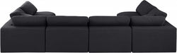 Meridian Furniture - Comfy 158" Linen Textured Fabric Upholstered 6 Piece Modular Sectional - 187Black-Sec6D - GreatFurnitureDeal
