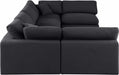 Meridian Furniture - Comfy 158" Linen Textured Fabric Upholstered 6 Piece Modular Sectional - 187Black-Sec6D - GreatFurnitureDeal