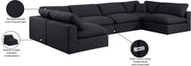 Meridian Furniture - Comfy 158" Linen Textured Fabric Upholstered 6 Piece Modular Sectional - 187Black-Sec6D - GreatFurnitureDeal