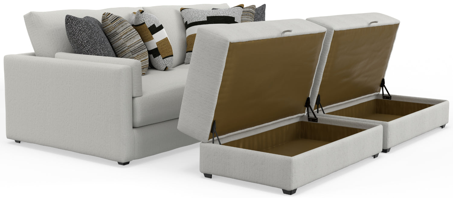 Jackson Furniture - Trevor 4 Piece Sectional Sofa in Chalk/Eclipse - 2405-01-01-77-77-CHALK-MTO - GreatFurnitureDeal