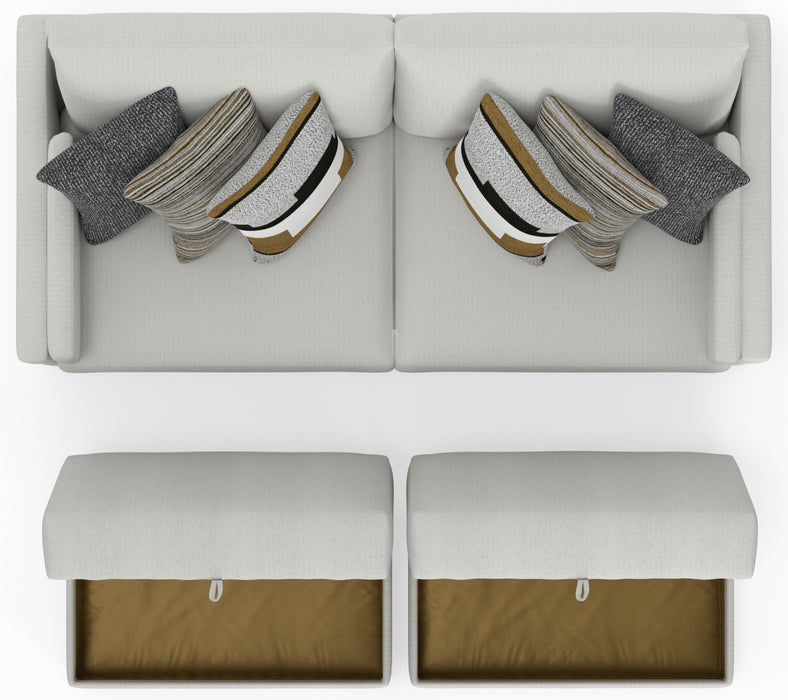 Jackson Furniture - Trevor 4 Piece Sectional Sofa in Chalk/Eclipse - 2405-01-01-77-77-CHALK-MTO - GreatFurnitureDeal