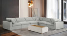 Meridian Furniture - Comfy 158" Linen Textured Fabric Upholstered 6 Piece Modular Sectional - 187Cream-Sec6A - GreatFurnitureDeal