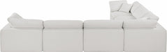 Meridian Furniture - Comfy 158" Linen Textured Fabric Upholstered 6 Piece Modular Sectional - 187Cream-Sec6A - GreatFurnitureDeal