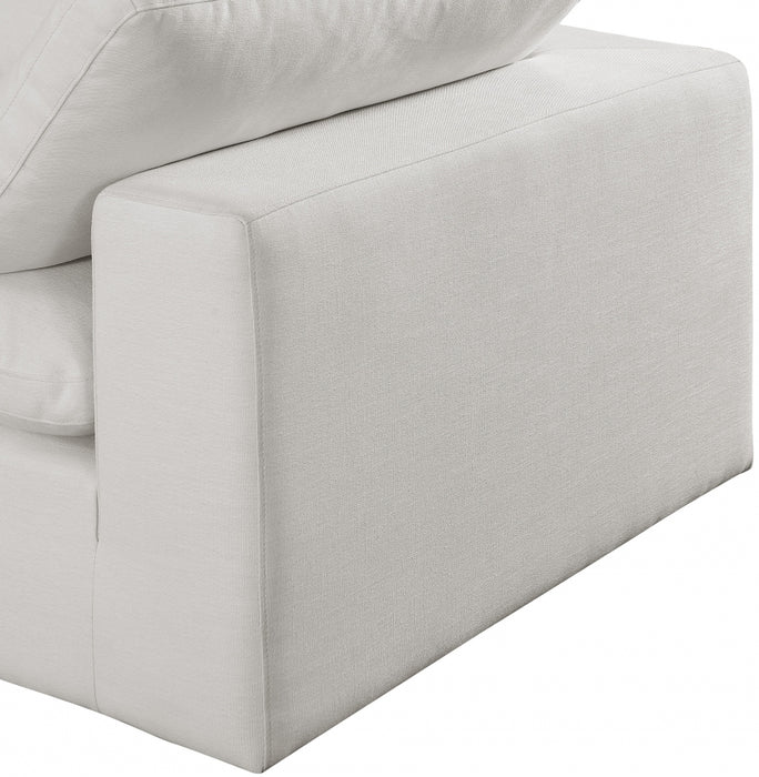 Meridian Furniture - Comfy 158" Linen Textured Fabric Upholstered 6 Piece Modular Sectional - 187Cream-Sec6A - GreatFurnitureDeal