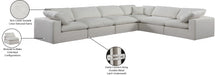 Meridian Furniture - Comfy 158" Linen Textured Fabric Upholstered 6 Piece Modular Sectional - 187Cream-Sec6A - GreatFurnitureDeal