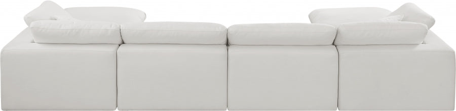 Meridian Furniture - Comfy 158" Linen Textured Fabric Upholstered 6 Piece Modular Sectional - 187Cream-Sec6B - GreatFurnitureDeal