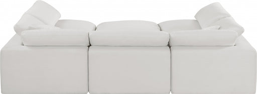 Meridian Furniture - Comfy 119" Linen Textured Fabric Upholstered 6 Piece Modular Sectional - 187Cream-Sec6C - GreatFurnitureDeal