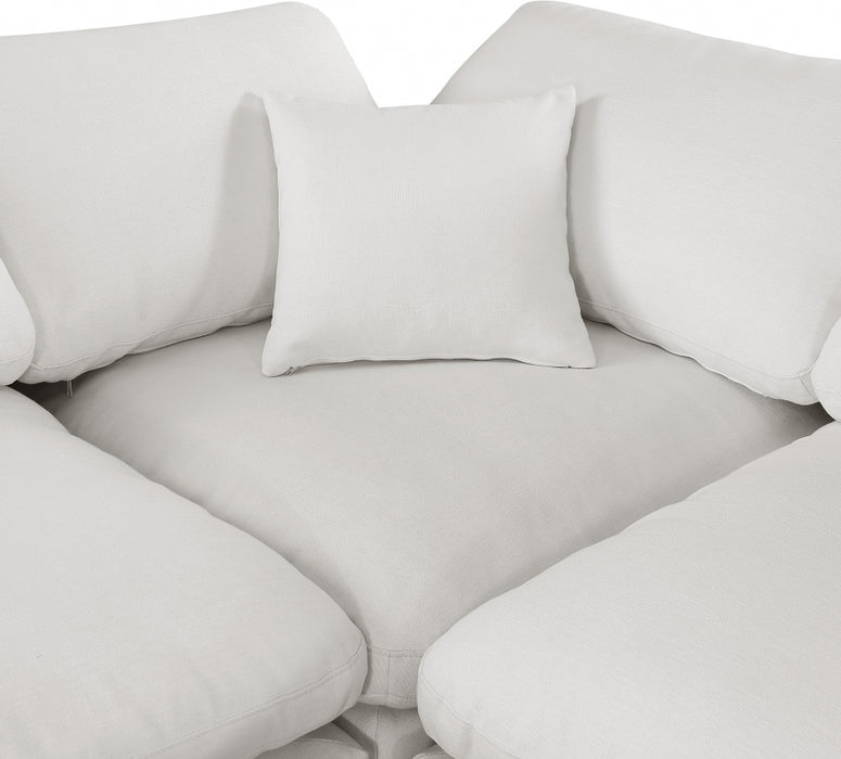Meridian Furniture - Comfy 119" Linen Textured Fabric Upholstered 6 Piece Modular Sectional - 187Cream-Sec6C - GreatFurnitureDeal