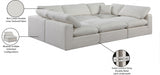Meridian Furniture - Comfy 119" Linen Textured Fabric Upholstered 6 Piece Modular Sectional - 187Cream-Sec6C - GreatFurnitureDeal