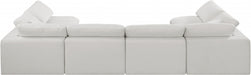 Meridian Furniture - Comfy 158" Linen Textured Fabric Upholstered 6 Piece Modular Sectional - 187Cream-Sec6D - GreatFurnitureDeal