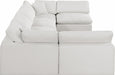 Meridian Furniture - Comfy 158" Linen Textured Fabric Upholstered 6 Piece Modular Sectional - 187Cream-Sec6D - GreatFurnitureDeal