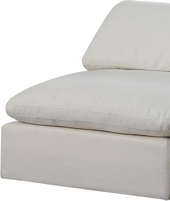 Meridian Furniture - Comfy 158" Linen Textured Fabric Upholstered 6 Piece Modular Sectional - 187Cream-Sec6D - GreatFurnitureDeal
