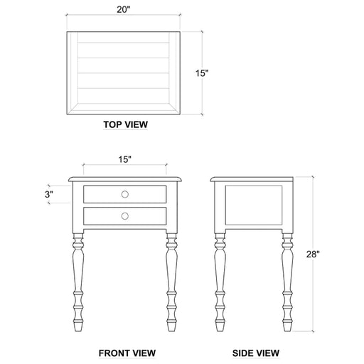 Bramble - Tucker 2 Drawer Side Table - BR-24112 - GreatFurnitureDeal