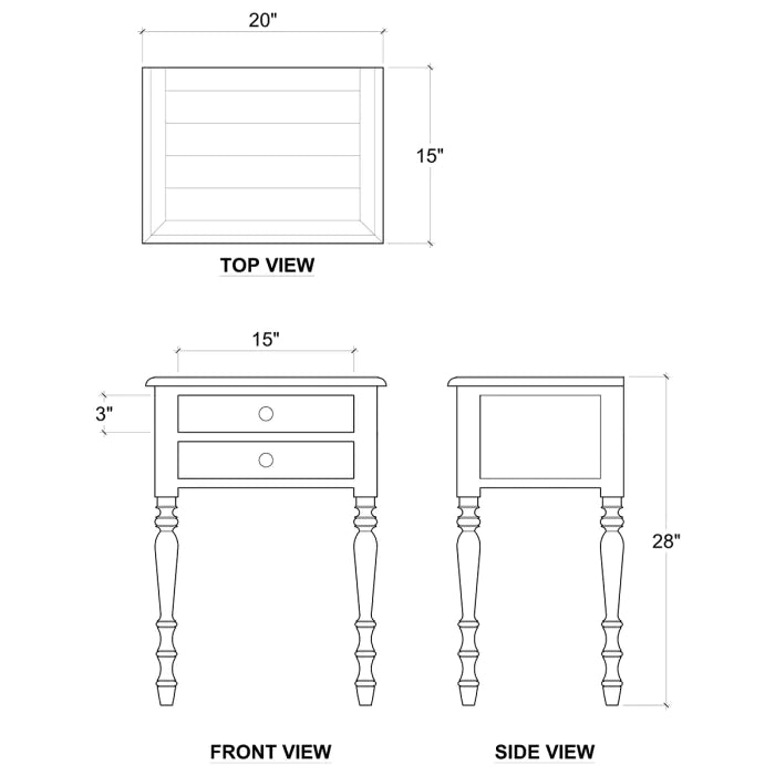 Bramble - Tucker 2 Drawer Side Table - BR-24112 - GreatFurnitureDeal