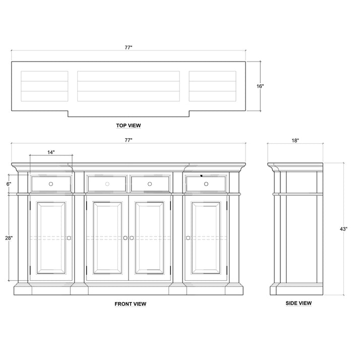 Bramble - Genoa Sideboard Large - BR-24113 - GreatFurnitureDeal