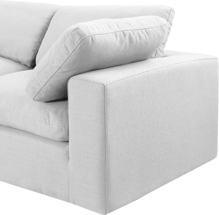 Meridian Furniture - Comfy 158" Linen Textured Fabric Upholstered 6 Piece Modular Sectional - 187White-Sec6A - GreatFurnitureDeal