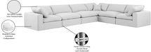 Meridian Furniture - Comfy 158" Linen Textured Fabric Upholstered 6 Piece Modular Sectional - 187White-Sec6A - GreatFurnitureDeal